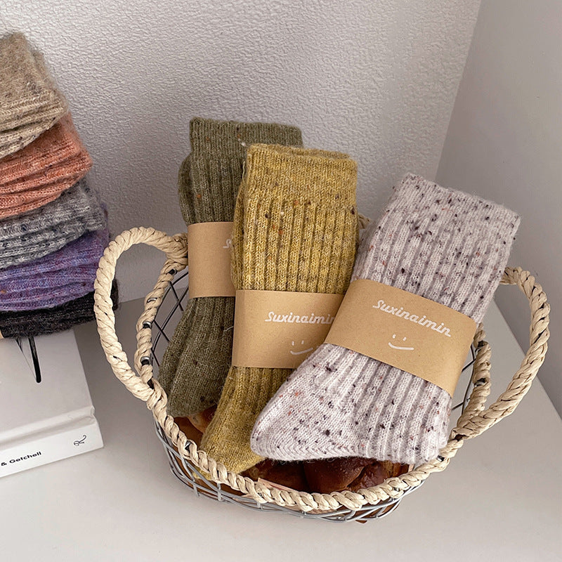 デイリーウォーム_レディース 厚手 あったかウールソックス