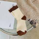 コージーコーヒー_秋冬 レディース コーヒー色 あったか フリース×ウールソックス