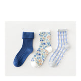 [ セット商品 ] キュートコットン_かわいい柄 綿糸素材 ベーシックソックス（３足）