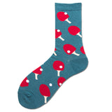 [ セット商品と単品商品] アートスケープ_メンズ ソックス春秋用菱形柄風景画プリントストリート系（6足/1足）