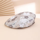 FLORA BERET_スパンコール花付き ベレー帽 レディース トレンド