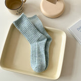 デイリーウォーム_レディース 厚手 裏起毛 ウール ミドル丈ソックス