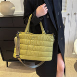 ソフトキルト_キルティング風 大容量チェック刺繍 2WAYショルダーバッグ