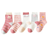 [ セット商品 ] キッズフレンズ＿＿キッズ コットンジャカードソックス 通気性 吸汗タイプ（5足）