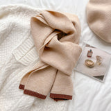 ウールエッセンシャル_無地 ウールニットマフラー あったか冬仕様