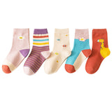 [ セット商品 ] キッズフレンズ＿＿キッズ コットンジャカードソックス 通気性 吸汗タイプ（5足）