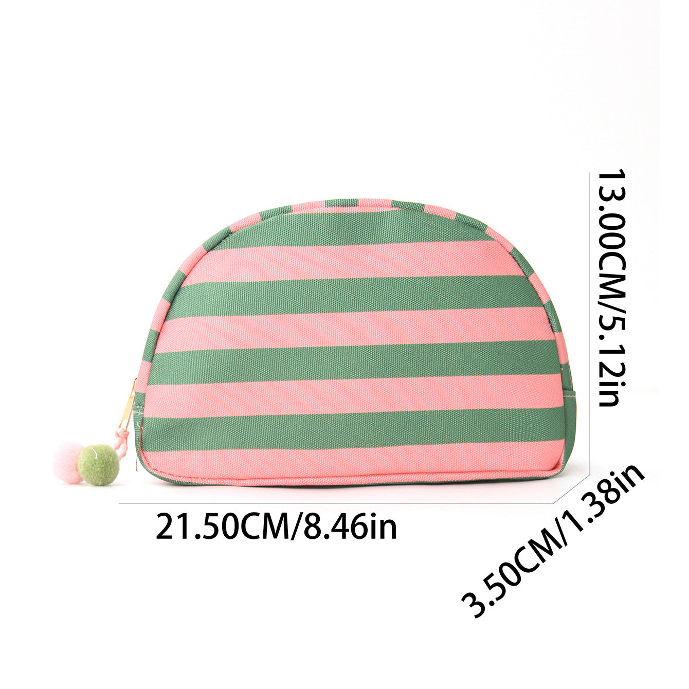 SHELL STRIPE_ストライプ シェル型 コスメポーチ 収納バッグ