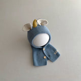 ウォームフーディ_キッズ 冬あったか 帽子＋スカーフ一体型 INS風