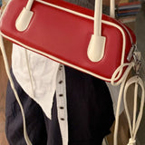 ルージュノート_レディース レトロ ニッチデザイン レッド ハンドバッグ