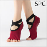 [ セット商品と単品商品] ヨガフィット5_ヨガ用 5本指ソックス 滑り止め付き（15足/10足/5足/1足）