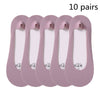 [ セット商品と単品商品] デイリーベーシック_レディース 薄手 浅履き ボーダー インビジブルソックス 春夏秋用（10足/1足）