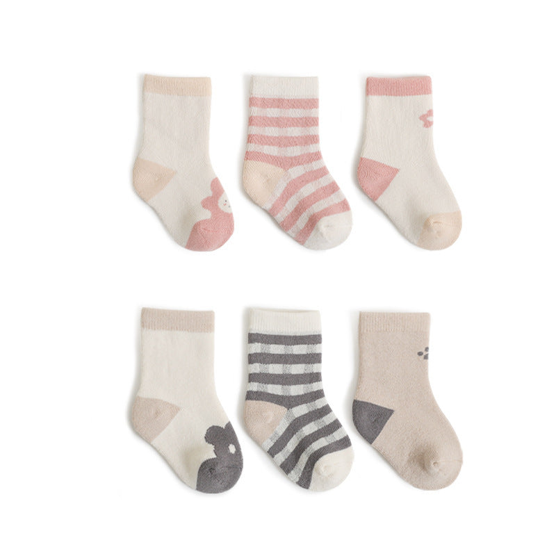 [ セット商品 ] ベビースマイル_秋冬 あったか 厚手コーマ綿 ベビーソックス キッズ・ベビー用(3足)