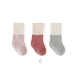 [ セット商品 ] ベビースマイル_秋冬新作 ベビー あったか フリース×ファー縁取り すべり止めソックス（3足）