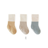 [ セット商品 ] ベビースマイル_秋冬新作 ベビー あったか フリース×ファー縁取り すべり止めソックス（3足）