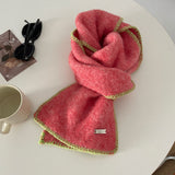 カラーブレンド_冬用 配色アクセント あったか無地マフラー