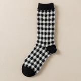 ハウンドクラシック_千鳥格子 ウールソックス ブラック＆ホワイト