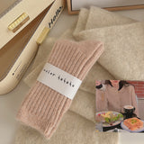 デイリーウォーム_冬あったか レディース 裏起毛 超厚手 ミドル丈ソックス