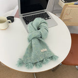 ウールエッセ_レディース 秋冬用 あったかウールマフラー シンプル万能