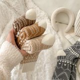 ウールコンフォート_冬用メンズ カシミヤ 裏起毛 厚手 ミドル丈ソックス