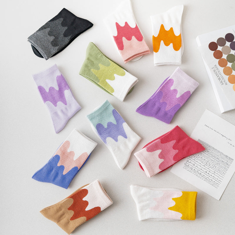 ジェラートソックス_レディース アイスクリームカラー チューブソックス