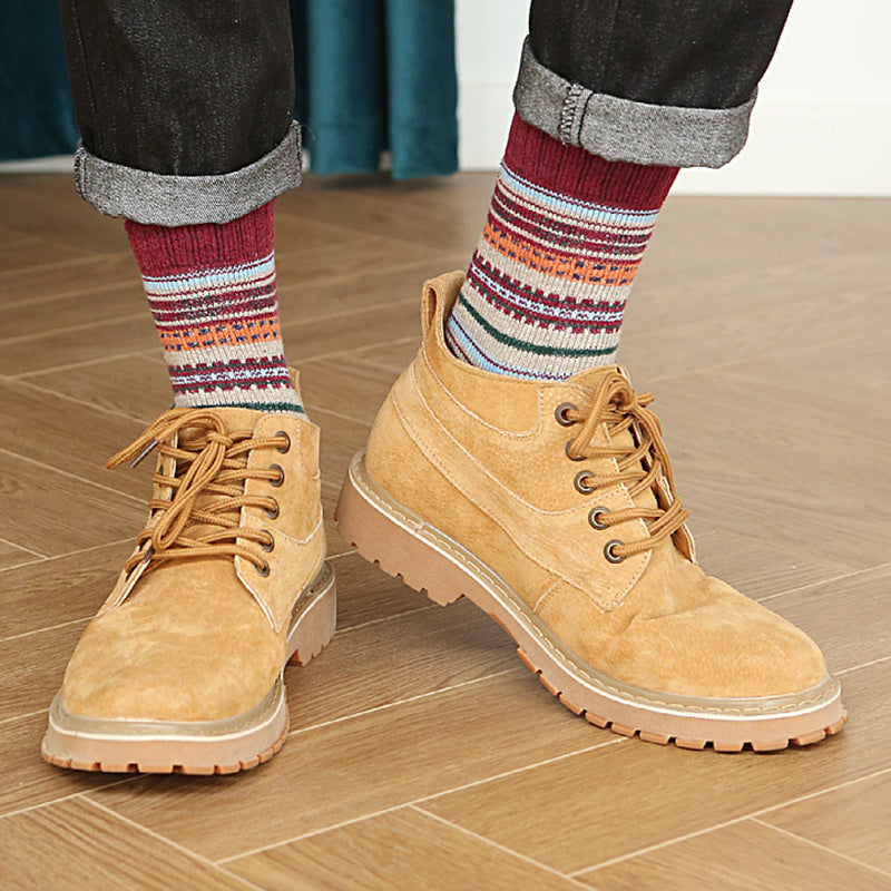 [ セット商品 ] スノーラビット_レディース 厚手 暖か ウールソックス ラビット＆フラワー柄（5足）