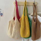 COTTON WEAVE_Cotton Yarn Braided Large Capacity Casual Tote Bag