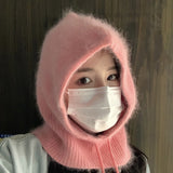 サーモフード_保温 フード＆スカーフ一体型 ドローストリングキャップ 冬用