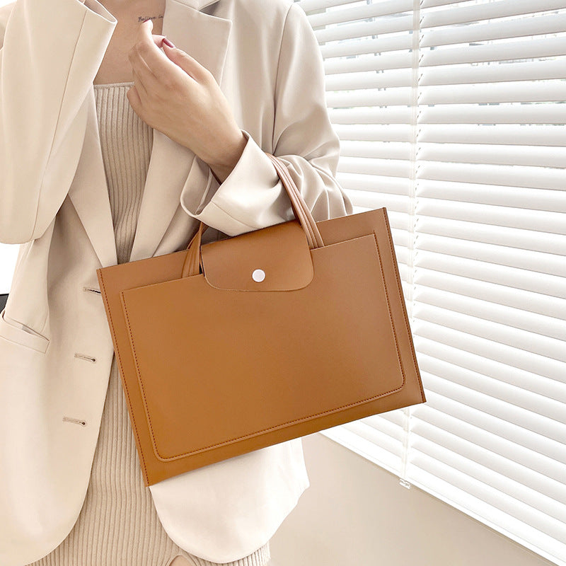 ワークリー_ビジネス・カジュアル対応 PUレザー ノートパソコンバッグ