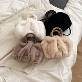 ポンポカ_ふわもこ パンプキン風 プリーツショルダーバッグ