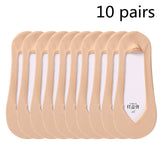 [ セット商品と単品商品] デイリーベーシック_レディース 薄手 浅履き ボーダー インビジブルソックス 春夏秋用（10足/1足）