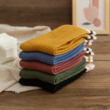 デイリーウォーム_レディース 厚手ニット ラビットファー風 ミドル丈ソックス