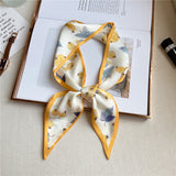 フルーツシルキー_細長タイプ フルーツ柄 シルクスカーフ ツイリー風