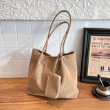 Suede Note_Large Capacity Matte Suede Shoulder Bag for Women