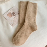 デイリーウォーム_秋冬 無地 ウールライク アクリルソックス