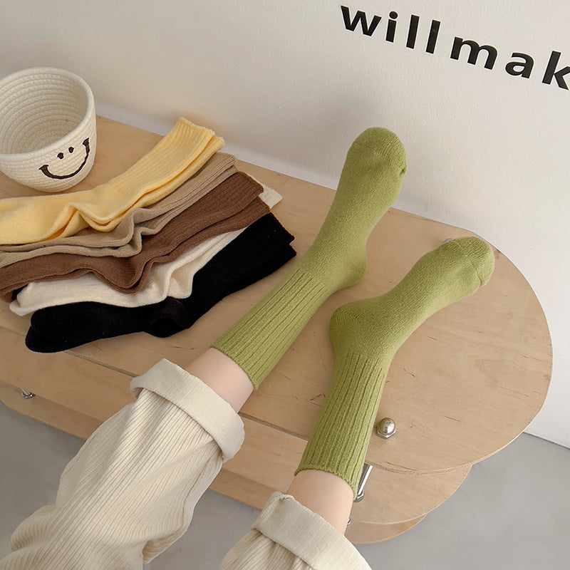 デイリーウォーム_レディース 厚手 コージー ルーズ ミドル丈ソックス