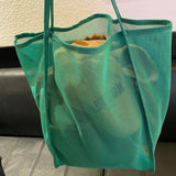 Clear Mesh One-Shoulder Bag - Lightweight, Large Capacity