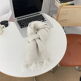 ウールエッセ_レディース 秋冬用 あったかウールマフラー シンプル万能