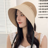 SUN SHIELD_ドーム型 ワイドブリム 顔カバー UV対策 バケットハット