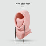 ウォームフーディ_冬 レディース マスク＆スカーフ一体型 防寒あったか帽子