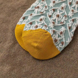 [ セット商品 ] レトロキュー_レディース レトロ 立体柄 ソックス（５足）