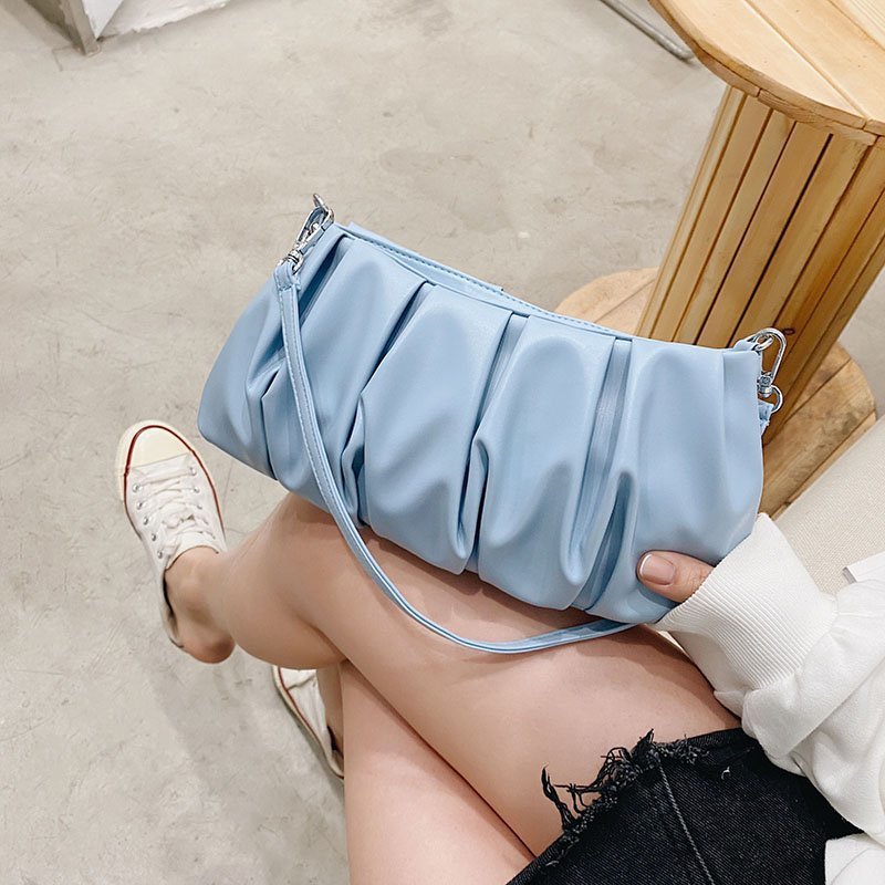 デュメ_新作 プリーツデザイン アンダーアーム ダンプリングバッグ