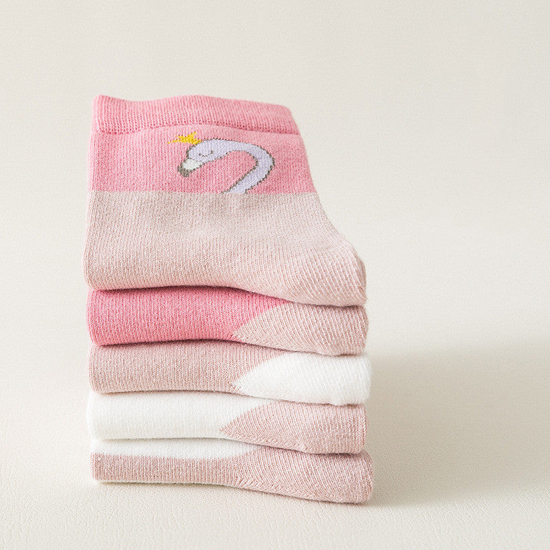 [ セット商品 ] キッズフレンズ＿＿キッズ コットンジャカードソックス 通気性 吸汗タイプ（5足）