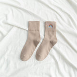 レディース レインボー刺繍ソックス | カジュアルおしゃれファッション（10足/5足/1足）