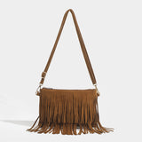 Saddle Notebook_Matte Texture Tasseled Vintage Saddle Bag for Women