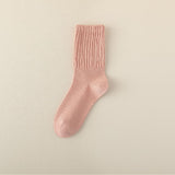 コリガール_秋冬 レディース 韓国風 コットン ミドル丈ガーリーソックス