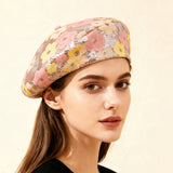 FLORA BERET_スパンコール花付き ベレー帽 レディース トレンド