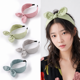 RABBIT BOW_うさ耳デザイン ヘアバンド レディース 無地