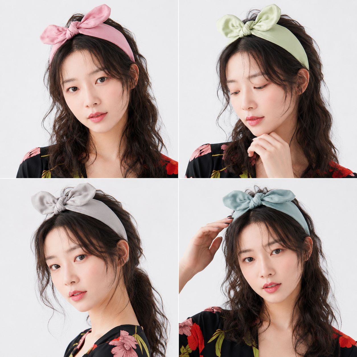 RABBIT BOW_うさ耳デザイン ヘアバンド レディース 無地